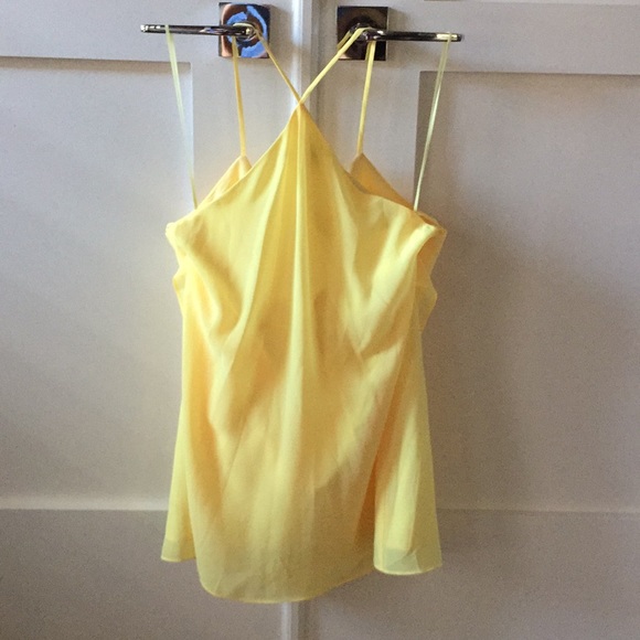 Guess Ruffle Chiffon Mini Dress Yellow, NWOT - Picture 3 of 7